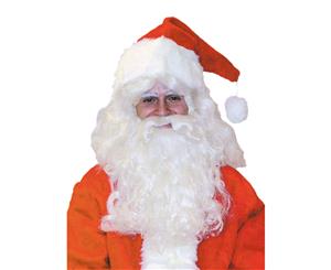 Santa Claus Deluxe Wig and Beard Set Christmas Men's Costume Accessory