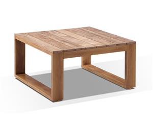 Santorini Outdoor Square Teak Top Aluminium Coffee Table - Outdoor Tables