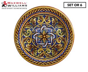 Set of 6 Maxwell & Williams Ceramica 26.5cm Salerno Ceramic Round Dinner Plate Duomo