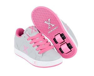 Sidewalk Sport Kids Lane Girls Wheeled Skate Lace Up Padded Collar Shoes - Grey/Pink