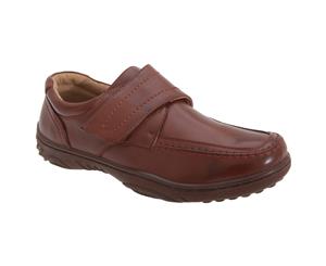 Smart Uns Mens Touch Fastening Casual Shoes (Tan) - DF138