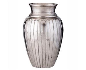 Society Home Dorian Metal Stylish Flower Plant Vessel Vase Silver 20x20x32cm