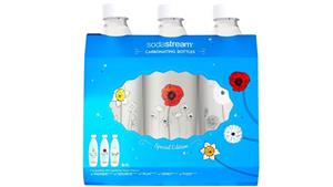 SodaStream Pack of 3 1L Winter Flower White Fuse Carbonating Bottle