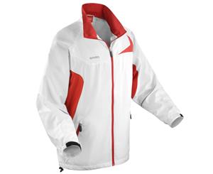 Spiro Mens Micro-Lite Performance Sports Jacket (Water Repellent Wind Resistant & Breathable) (White/Red) - RW1474