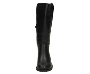 Spot On Girls Mid Heel Calf Boots (Black PU) - KM717