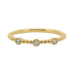 Stacker Ring with Diamonds in 10ct Yellow Gold