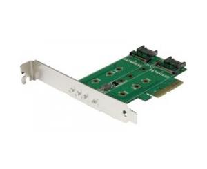 StarTech 3-Port M.2 SSD (NGFF) Adapter Card - 1 x PCIe (NVMe) M.2 2 x SATA III M.2 - PCIe 3.0