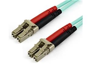 StarTech 450FBLCLC15 15m OM4 LC to LC Multimode Duplex Fiber Optic Patch Cable