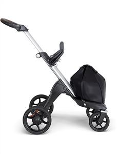 Stokke Xplory 6 Silver Chassis with Brown leatherette handle