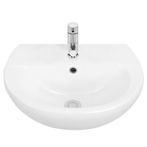 Stylus 450mm White Venecia Wall Basin With 1 Tap Hole