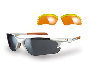Sunwise Twister White Sunglasses with 3 Interchangeable Lenses