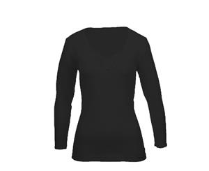 Thermo Fleece Pure Merino Wool Women's Long Sleeve Thermal Fleece - Black