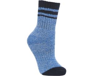 Trespass Boys & Girls Vic Cotton Inner Lined Anti Blister Socks - Bright Blue Marl / Grey Marl