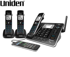 Uniden XDECT 8355+2 Integrated Bluetooth Digital Cordless Phone System 3 Handsets - Black