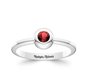 Washington Nationals Ruby Ring For Women In Sterling Silver Design by BIXLER - Sterling Silver
