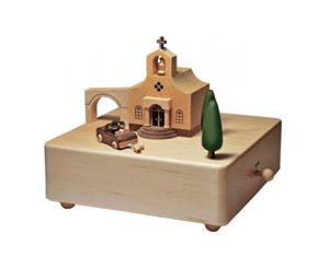 Wedding Church Moving Wooden Musical Box