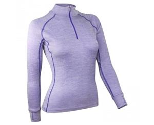 Wilderness Wear Women's Merino Fusion 190 Long Sleeve Zip Neck - Purple
