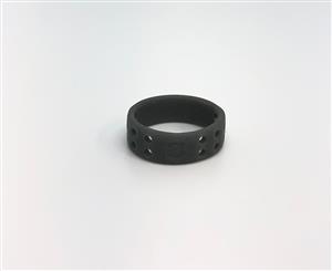 Women's QALO Wedding Ring - Perforated - Smoke Grey