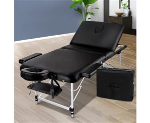 Zenses 75cm Portable 3 Fold Aluminium Massage Table Therapy Beauty Waxing Bed