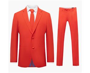 d/Spoke Mens Chilli Red 2 Piece Suit Regular Fit Notch Lapel Novelty Partywear