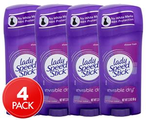 2 x Lady Speed Stick Invisible Dry Shower Fresh Antiperspirant Deodorant 65g 2-Pack