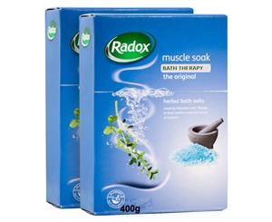 2 x Radox Muscle Soak Herbal Bath Salts 400g