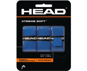 3PK Head XtremeSoft Overgrip Tennis/Squash Racket/Racquet Handle Grip Tape/Blue