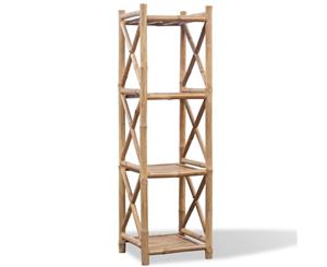 4-Tier Square Bamboo Shelf Free Standing Tower Rack Storage Organiser