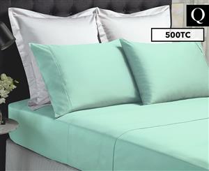 500TC Bamboo Cotton Queen Bed Sheet Set - Mist