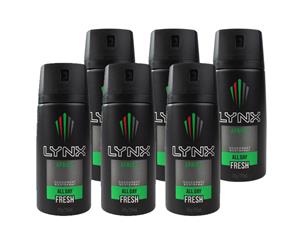 6 x Lynx 100g Body Spray Africa For Him Mens Deodorant (6 Pack)
