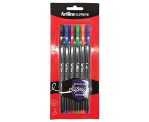 6pc Artline Supreme 0.4mm Fine Pens Writing/Crafts Draw School Assorted Colours