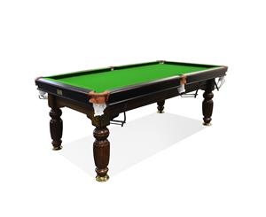8FT Walnut Green Pool Snooker Billiards Table Slate + Accessaries