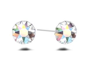 .925 Sterling Silver Crystal Studs Ab-Silver/AB