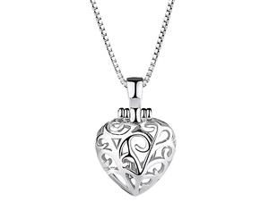 .925 Sterling Silver Zircon Heart Pendant-Silver