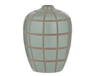 Amalfi Cubi Ceramic Decorative Piece Unique Pattern Textured Vase Sage/Sand