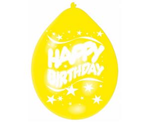 Amscan Multicoloured Happy Birthday Party Balloons (Pack Of 10) (Multicoloured) - SG3963