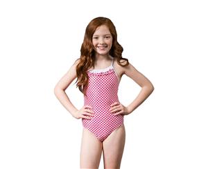 Babes in the Shade - Girl's Retro Raspberry Bathers UPF 50+