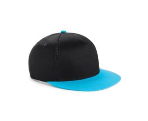 Beechfield Youth Unisex Retro Snapback Cap (Black/ Surf Blue) - RW2605