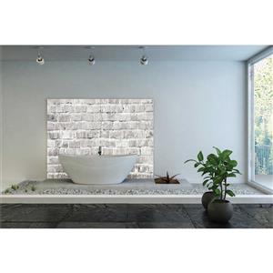 Bellessi 445 x 1200 x 4mm Motiv Polymer Bathroom Panel - White Wall
