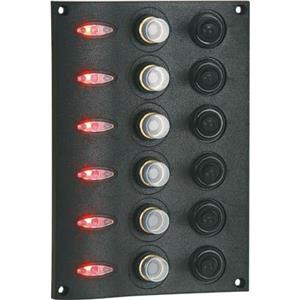 Blueline LED Switch Panel 6 Gang Vertical