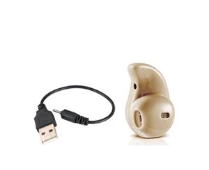 Bluetooth V4.0 Wireless Mini In-Ear Headset Earphone Earpiece Universal Beige