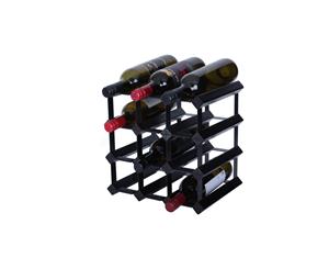 Borders 12 Bottle DIY KIT- 3x3 Pocket- Black - The Wine Rack Guru