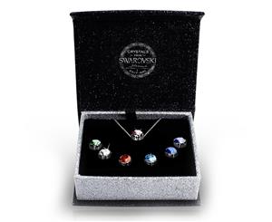 Boxed 7Day Boxed Pendant Set Embellished with Swarovski crystals -White Gold/Multicolour