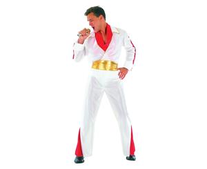 Bristol Novelty Mens Rock Star Costume (White/Red/Gold) - BN2354