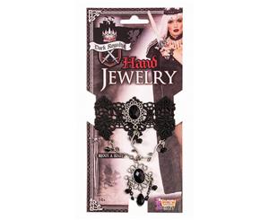 Bristol Novelty Unisex Adults Dark Royalty Hand Jewellery (Black/Silver) - BN1587