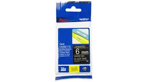 Brother TZE-315 6mm White on Black Laminated Tape