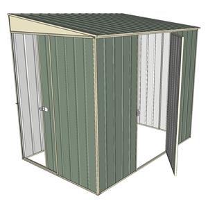 Build-a-Shed 1.5 x 2.3 x 2m Sliding Door Tunnel Shed with Hinged Side Door - Green