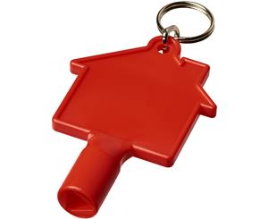 Bullet Maximilian House-Shaped Meterbox Key With Keychain (Red) - PF2320