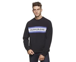 Calvin Klein Jeans Men's Institute Front Stripe Sweater - Black/White