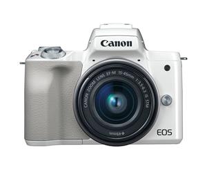 Canon EOS M50 Mirrorless Digital Camera with EF-M 15-45mm camera Kit - White